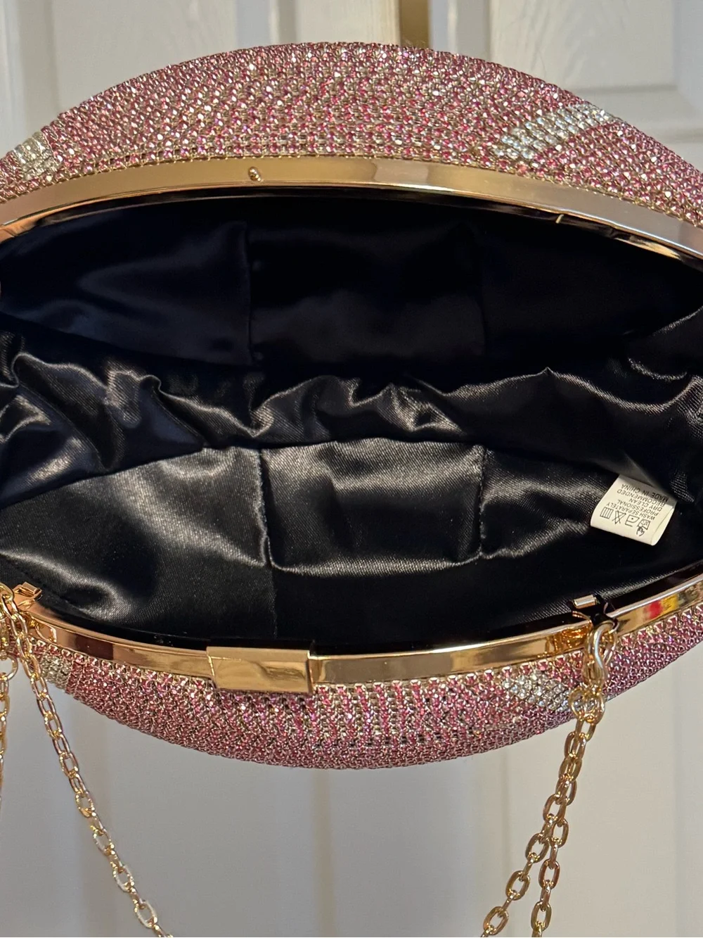 Pink Crystal Football Crossbody Clutch - Designer Style